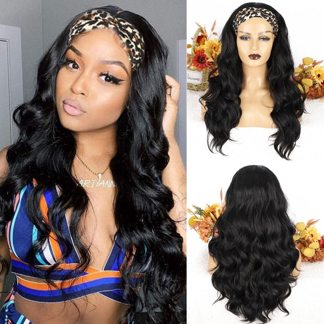 Long Body Wave Wig Synthetic Wig with Middle Part