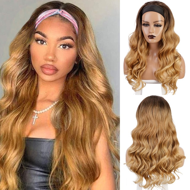 Long Body Wave Wig Synthetic Wig with Middle Part