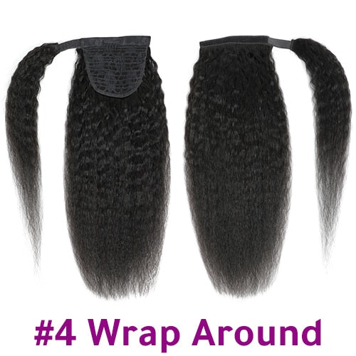 Drawstring Brazilian Remy Wrap Around Ponytail