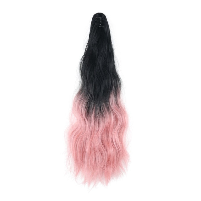 Ombre Color Claw Clip-In Synthetic Ponytail