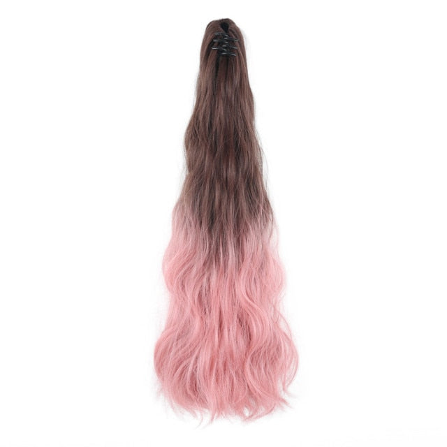 Ombre Color Claw Clip-In Synthetic Ponytail