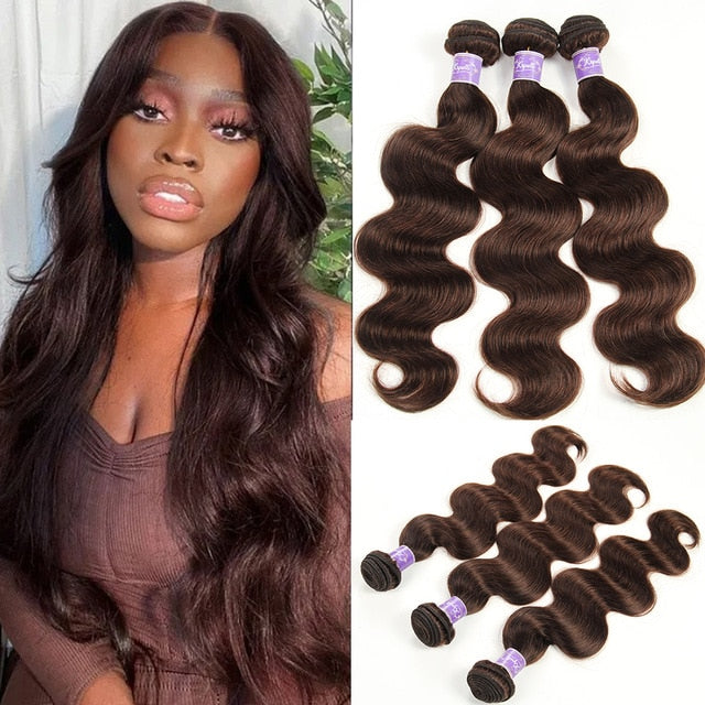 Brazilian Body Wave #2/#4 Brown Hair Extension Bundles