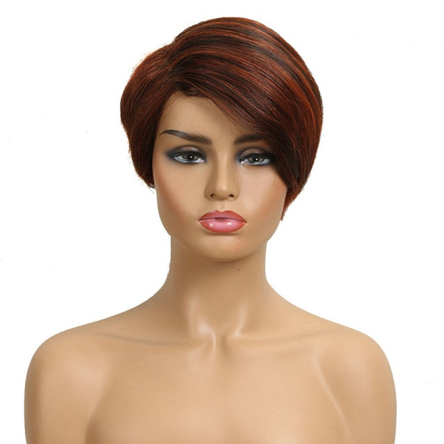 Lace Curved Remy Human Brazilian Hair Ombre Wigs