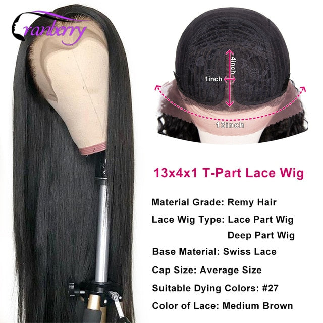 Brazilian Straight Human Hair Lace Closure Wig