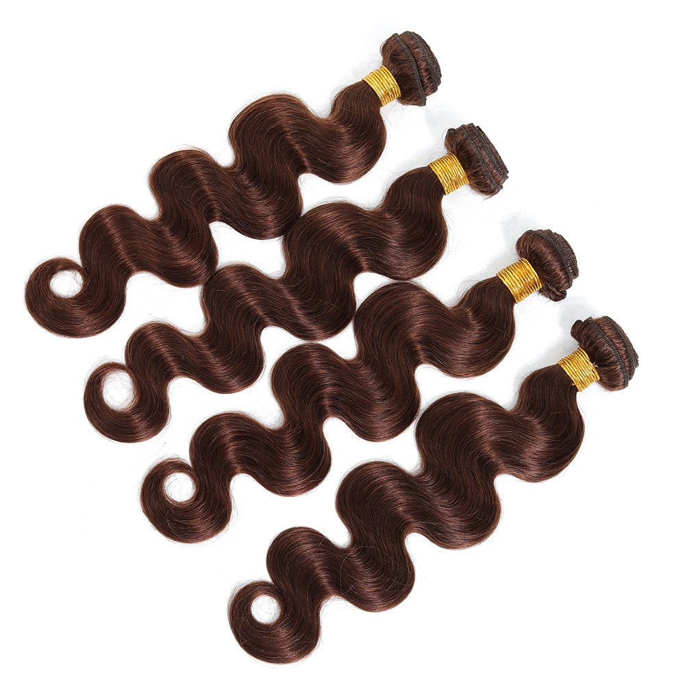 Brazilian Body Wave #2/#4 Brown Hair Extension Bundles