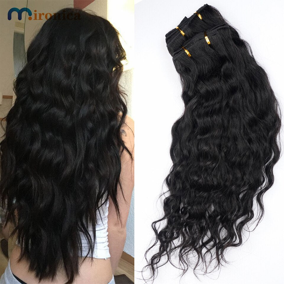 Brazilian Human Hair Body Wave Clip-In Extensions 8 Pcs/Set