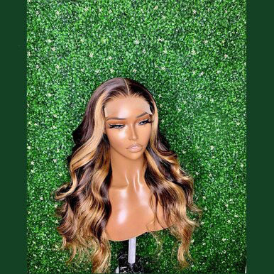 Wave Highlight Color Human Hair Wig