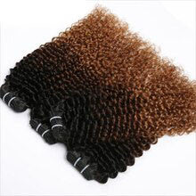 Curly Brazilian Human Hair Ombre Extension Bundles