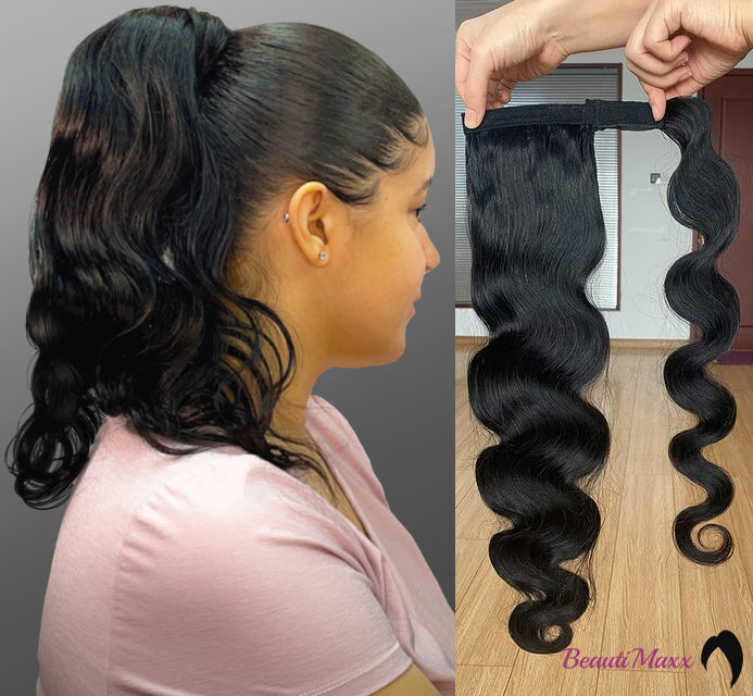 Wrap Around Human Hair Body Wave Ponytail