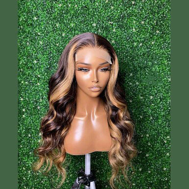 Wave Highlight Color Human Hair Wig