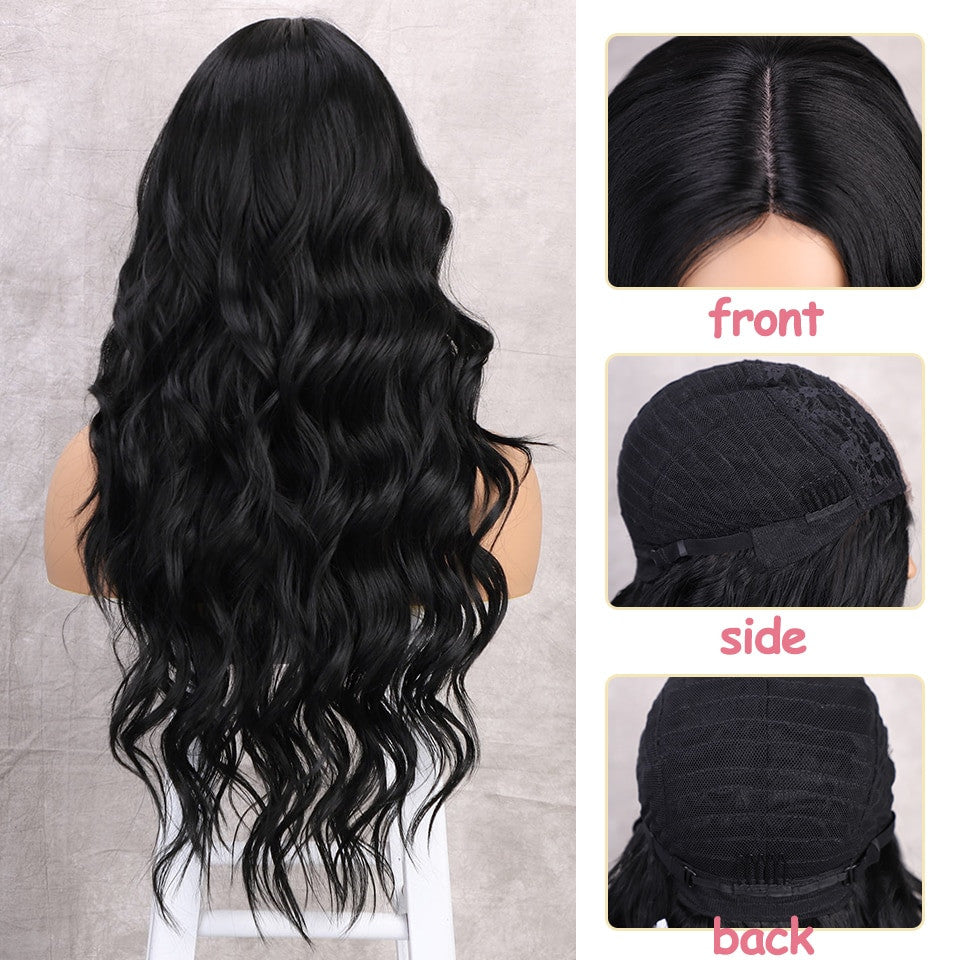 Long Body Wave Wig Synthetic Wig with Middle Part