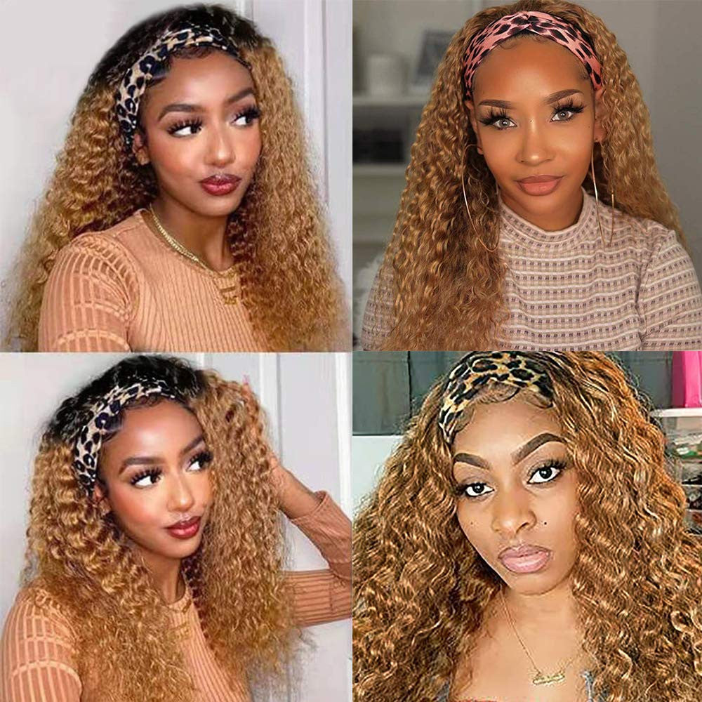 Curly Headband Human Hair Wig