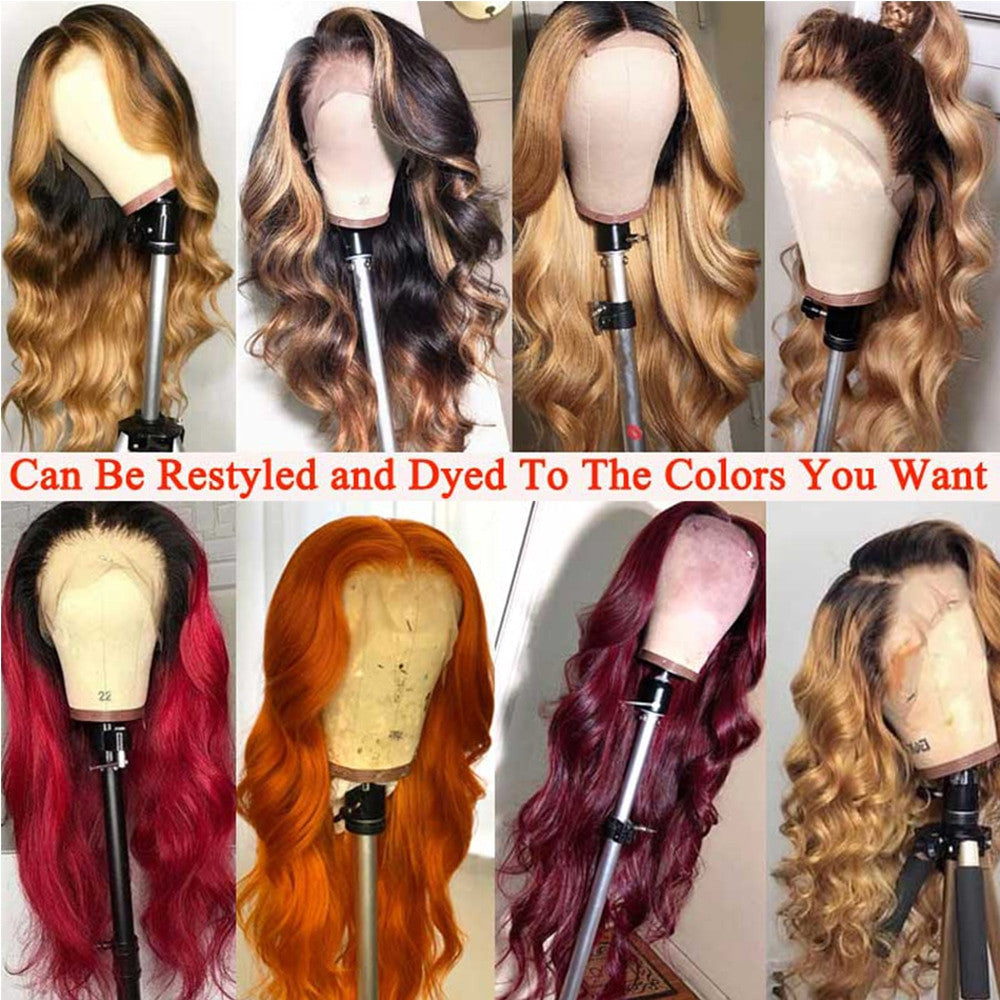 Brazilian Body Wave 360 Human Hair Lace Front Pre Plucked Closure Wig